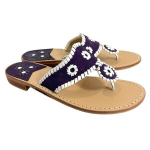 JACK ROGERS NAVAJO SANDALS In PLUM PURPLE & WHITE